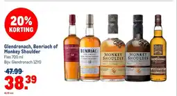 Makro Glendronach, Benriach of Monkey Shoulder aanbieding