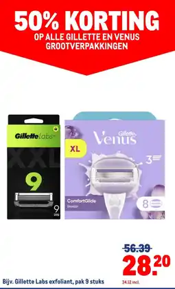 Makro Op alle Gillette en venus grootverpakkingen aanbieding