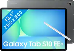 MediaMarkt SAMSUNG Galaxy Tab S10 FE+ - 13.1 inch - 256 GB - Gray - Wifi + 5G aanbieding
