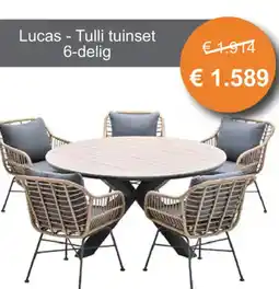 Tuinmeubelland Lucas Tulli tuinset aanbieding