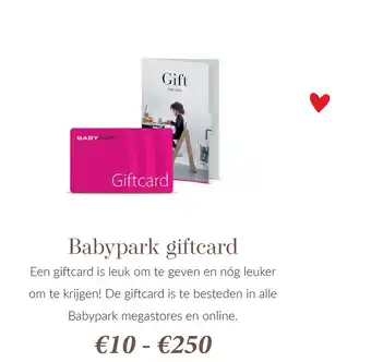 Babypark Babypark giftcard aanbieding