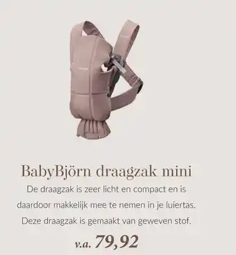 Babypark BabyBjörn draagzak mini aanbieding