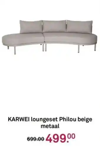 Karwei KARWEI loungeset Philou beige metaal aanbieding