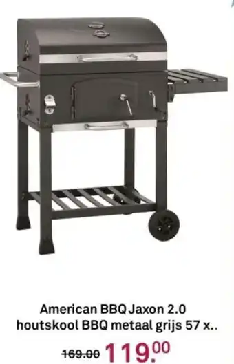 Karwei American BBQ Jaxon 2.0 houtskool BBQ metaal grijs aanbieding