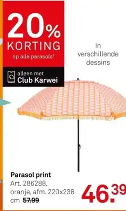Karwei Parasol print aanbieding