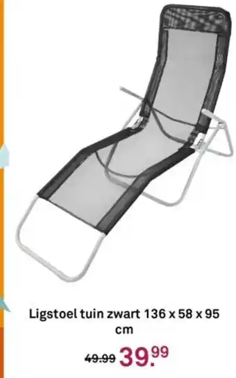 Karwei Ligstoel tuin zwart aanbieding