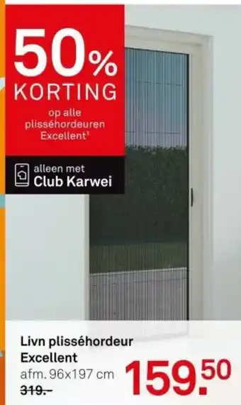 Karwei Livn plisséhordeur Excellent aanbieding