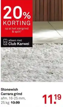 Karwei Stonewish Carrara grind aanbieding