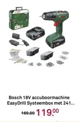 Karwei Bosch 18V accuboormachine EasyDrill Systeembox met 241 aanbieding