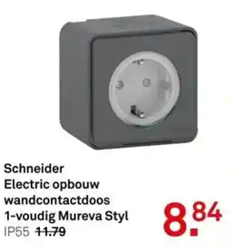 Karwei Schneider Electric opbouw wandcontactdoos 1-voudig Mureva Styl aanbieding