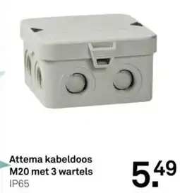 Karwei Attema kabeldoos M20 met 3 wartels aanbieding