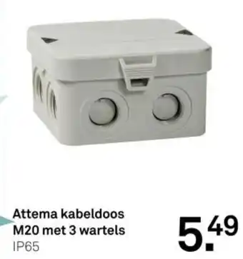 Karwei Attema kabeldoos M20 met 3 wartels aanbieding