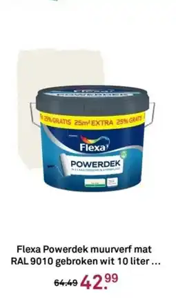 Karwei Flexa Powerdek muurverf mat RAL 9010 gebroken wit aanbieding