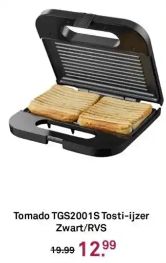 Karwei Tomado TGS2001S Tosti-ijzer Zwart/RVS aanbieding