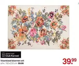 Karwei Vloerkleed bloemen wit aanbieding