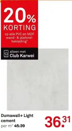 Karwei Dumawall+ Light cement aanbieding