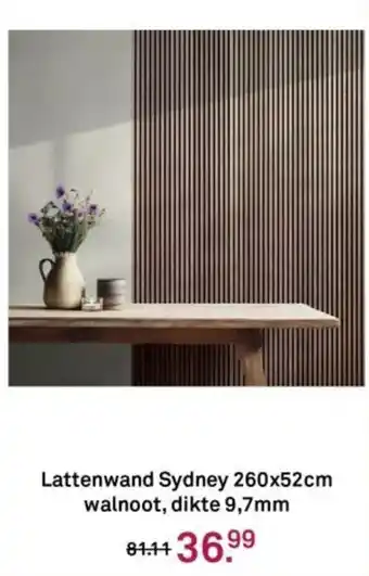 Karwei Lattenwand Sydney  walnoot aanbieding