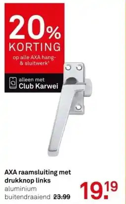 Karwei AXA raamsluiting met drukknop links aanbieding