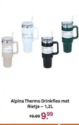 Karwei Alpina Thermo Drinkfles met Rietje - aanbieding