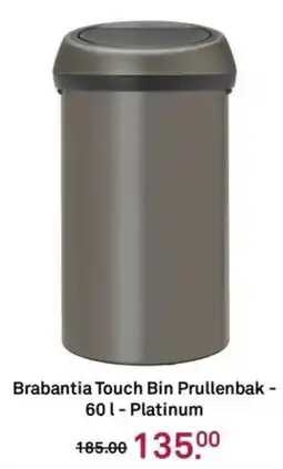 Karwei Brabantia Touch Bin Prullenbak Platinum aanbieding