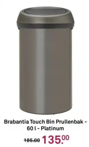 Karwei Brabantia Touch Bin Prullenbak Platinum aanbieding