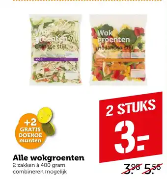 Coop Alle wokgroenten 400gram aanbieding