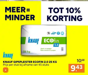 BOUWMAAT Knauf gipspleister ecofin 2.0 aanbieding
