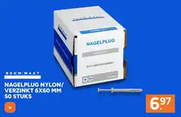 BOUWMAAT Nagelplug nylon/ verzinkt aanbieding