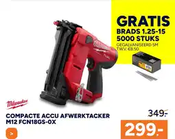 BOUWMAAT Compacte accu afwerktacker M12 FCN18GS-OX aanbieding