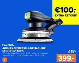 BOUWMAAT Accu excenterschuurmachine etsc 2 150-basic aanbieding