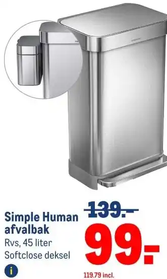 Makro Simple Human afvalbak aanbieding
