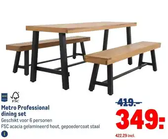 Makro Metro Professional dining set aanbieding