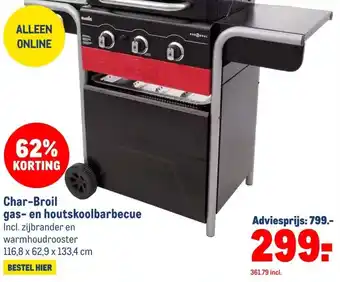 Makro Char-Broil gas- en houtskoolbarbecue aanbieding