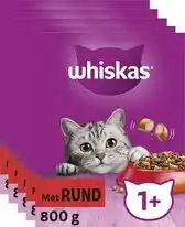 Bol.com Whiskas Kattenbrokken - Adult 1+ Rund - doos 5x800g aanbieding
