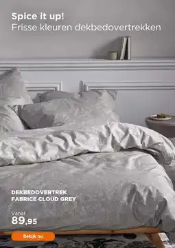 TotaalBED Dekbedovertrek Fabrice Cloud Grey | aanbieding