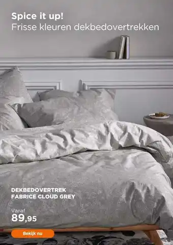TotaalBED Dekbedovertrek Fabrice Cloud Grey | aanbieding