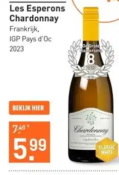 Gall & Gall Les Esperons Chardonnay 75CL Wijn aanbieding