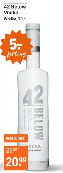 Gall & Gall 42 Below Vodka 70CL Mixen aanbieding