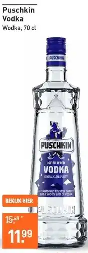 Gall & Gall Puschkin Vodka 70CL Mixen aanbieding