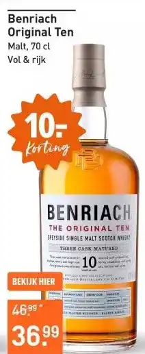 Gall & Gall Benriach Original Ten 70CL Whisky aanbieding