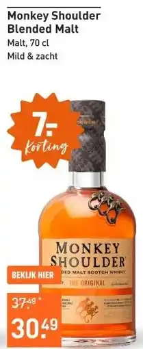 Gall & Gall Monkey Shoulder Blended Malt 70CL Whisky aanbieding