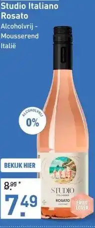 Gall & Gall Studio Italiano Rosato Alcoholvrij 75CL Wijn aanbieding