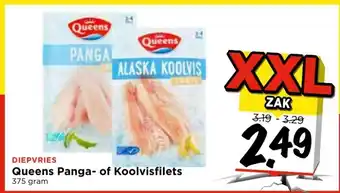 Vomar Voordeelmarkt Queens Panga-of Koolvisfilets 375 gr aanbieding