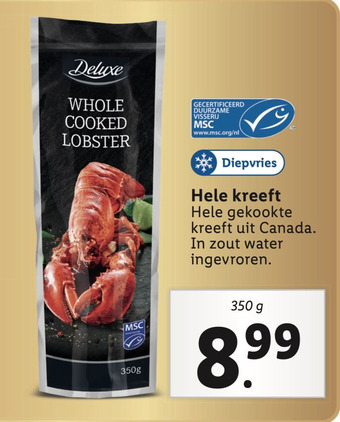 Lidl Hele kreeft aanbieding