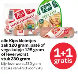 Spar alle Kips kleintjes of leverworst aanbieding