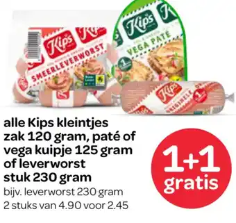 Spar alle Kips kleintjes  of leverworst aanbieding