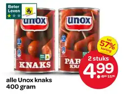 Spar alle Unox knaks aanbieding