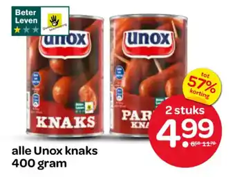 Spar alle Unox knaks aanbieding