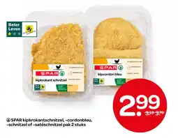 Spar SPAR kipkrokantschnitzel, cordonbleu, schnitzel of satéschnitzel aanbieding