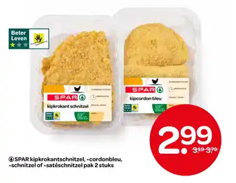 Spar SPAR kipkrokantschnitzel, cordonbleu, schnitzel of satéschnitzel aanbieding